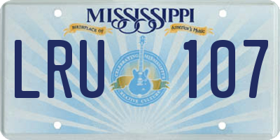 MS license plate LRU107