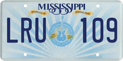 MS license plate LRU109