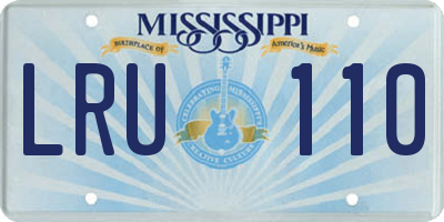 MS license plate LRU110