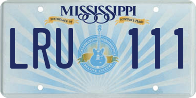 MS license plate LRU111