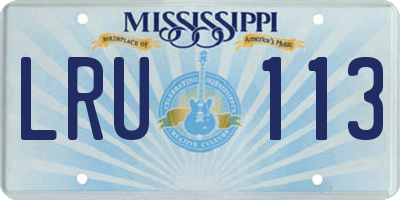 MS license plate LRU113