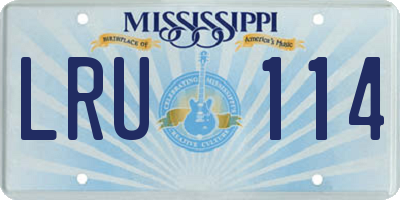 MS license plate LRU114