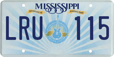 MS license plate LRU115