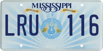 MS license plate LRU116