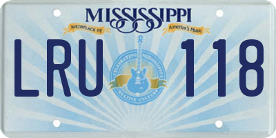 MS license plate LRU118
