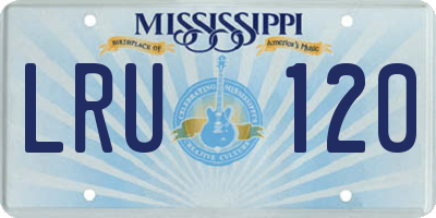 MS license plate LRU120