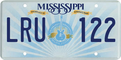 MS license plate LRU122