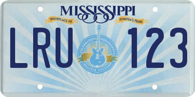 MS license plate LRU123