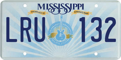 MS license plate LRU132