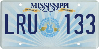 MS license plate LRU133