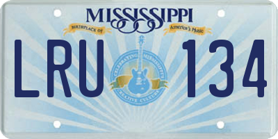 MS license plate LRU134