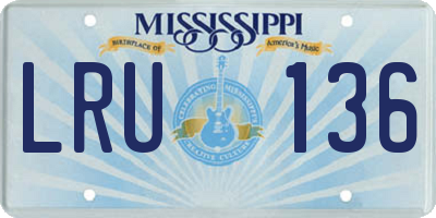 MS license plate LRU136