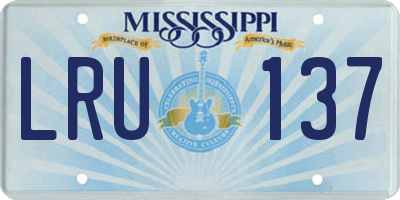 MS license plate LRU137