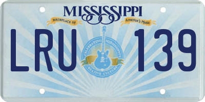 MS license plate LRU139