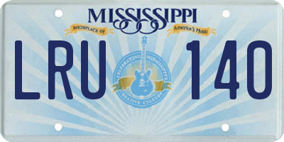 MS license plate LRU140