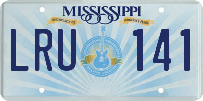 MS license plate LRU141