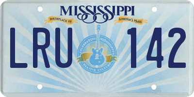 MS license plate LRU142