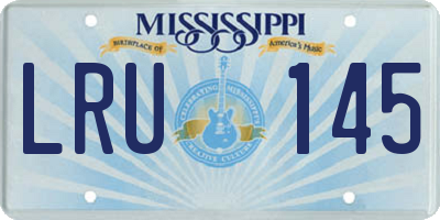 MS license plate LRU145