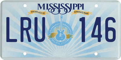MS license plate LRU146