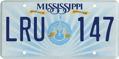 MS license plate LRU147