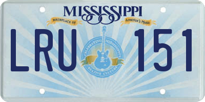 MS license plate LRU151