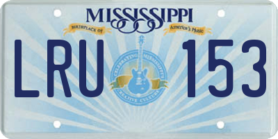 MS license plate LRU153