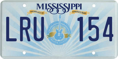 MS license plate LRU154