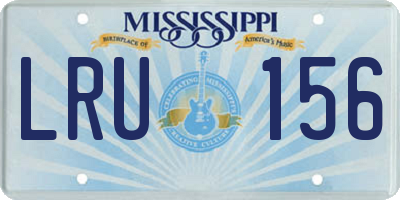 MS license plate LRU156