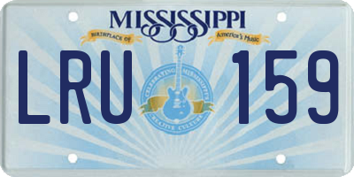MS license plate LRU159