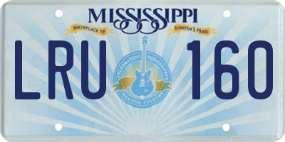 MS license plate LRU160