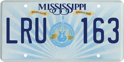 MS license plate LRU163