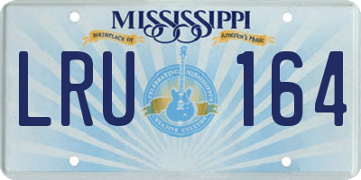 MS license plate LRU164