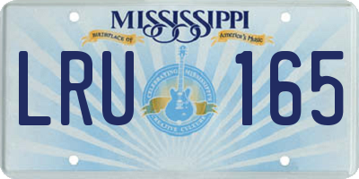 MS license plate LRU165
