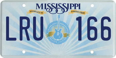 MS license plate LRU166