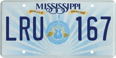 MS license plate LRU167