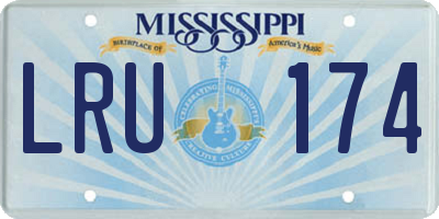 MS license plate LRU174