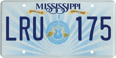 MS license plate LRU175