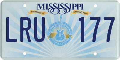MS license plate LRU177