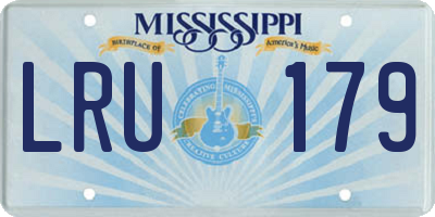 MS license plate LRU179