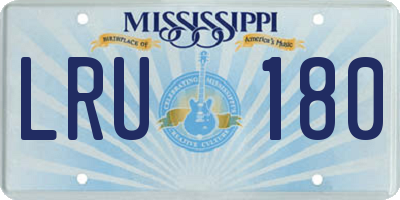 MS license plate LRU180