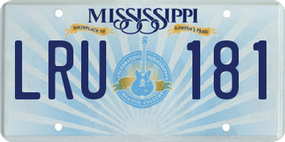 MS license plate LRU181