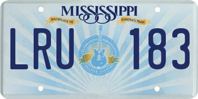 MS license plate LRU183