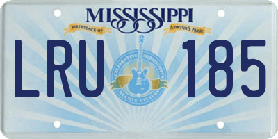 MS license plate LRU185