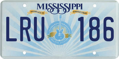 MS license plate LRU186