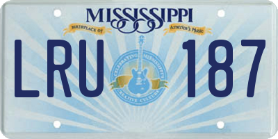 MS license plate LRU187