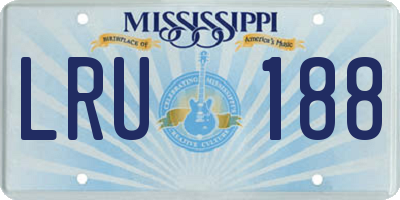 MS license plate LRU188