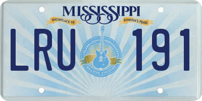 MS license plate LRU191