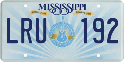 MS license plate LRU192