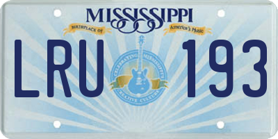 MS license plate LRU193