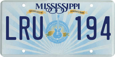 MS license plate LRU194